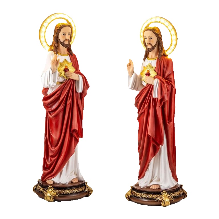 Sagrado corazón con luz en la corona